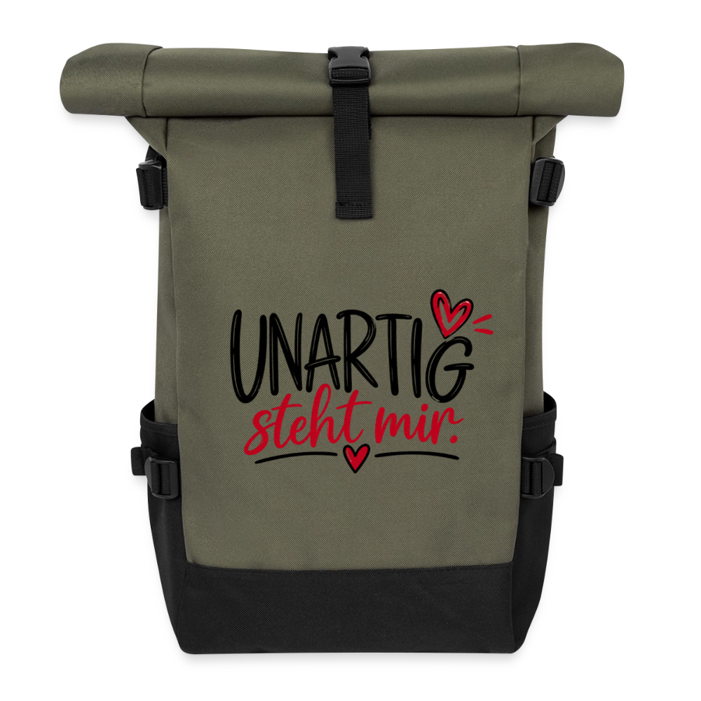 Rolltop Rucksack - Olive/Schwarz