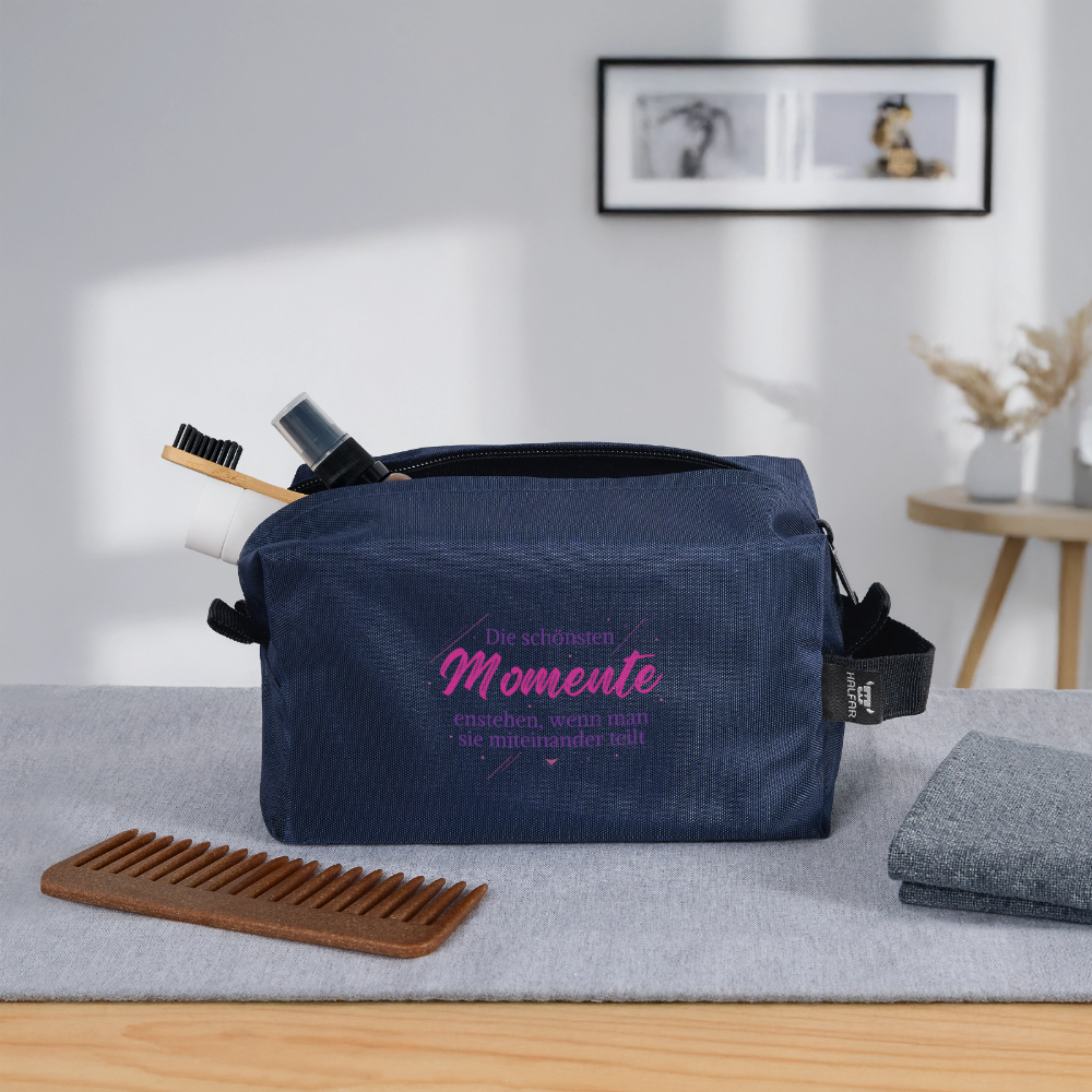 Recycelte Kulturtasche - Navy