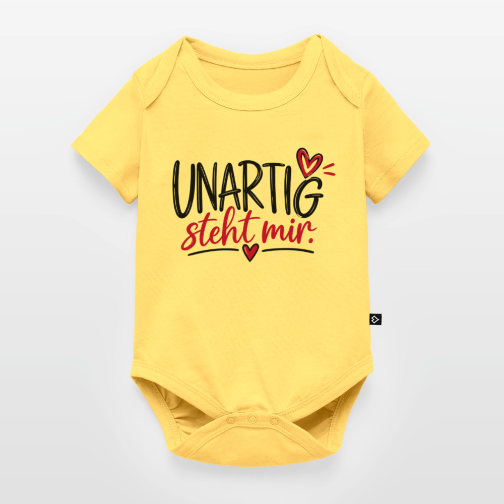 Baby Bio-Kurzarm-Body - Pastellgelb