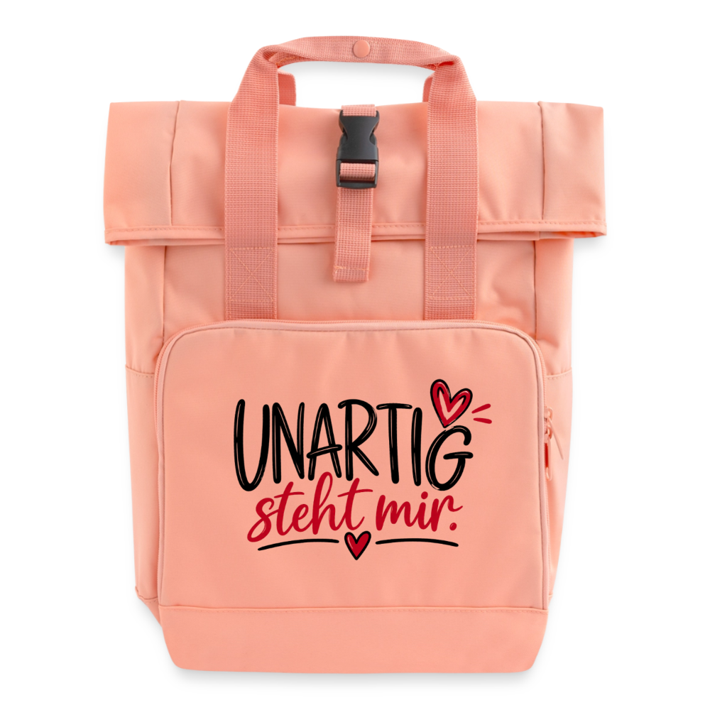 Rolltop Rucksack mit zwei Griffen - Chintzrosa