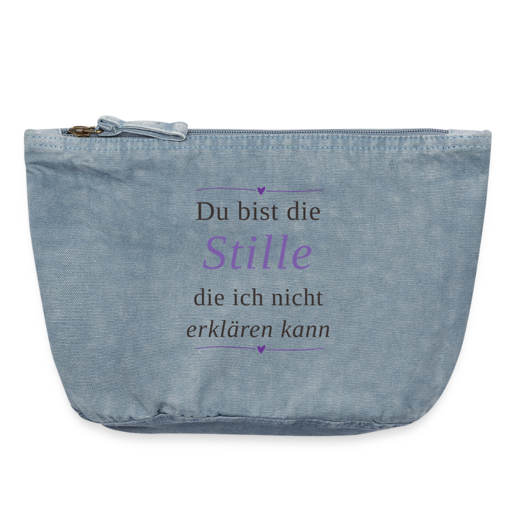 Vintage Reißverschluss-Täschchen (18 x 21 cm) - vintage light blue