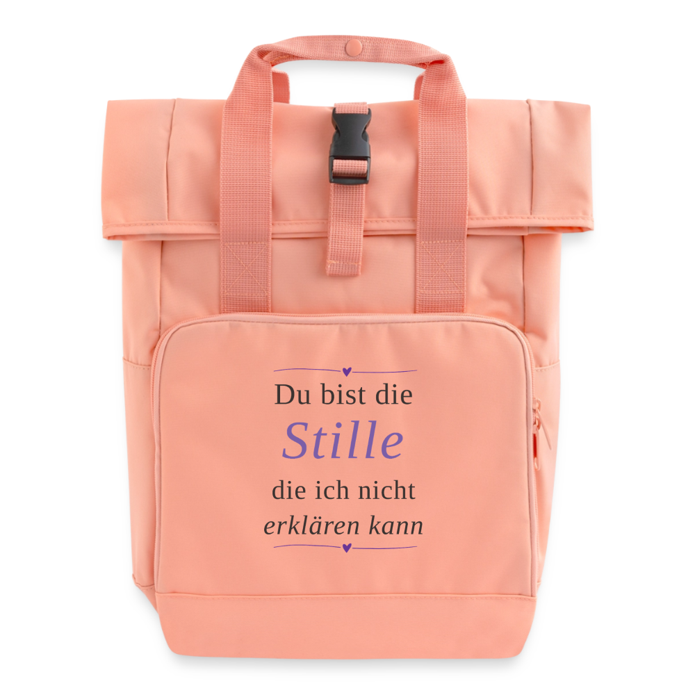 Rolltop Rucksack mit zwei Griffen – „Du bist die Stille, die ich nicht erklären kann" | Wortmelodie Moments
