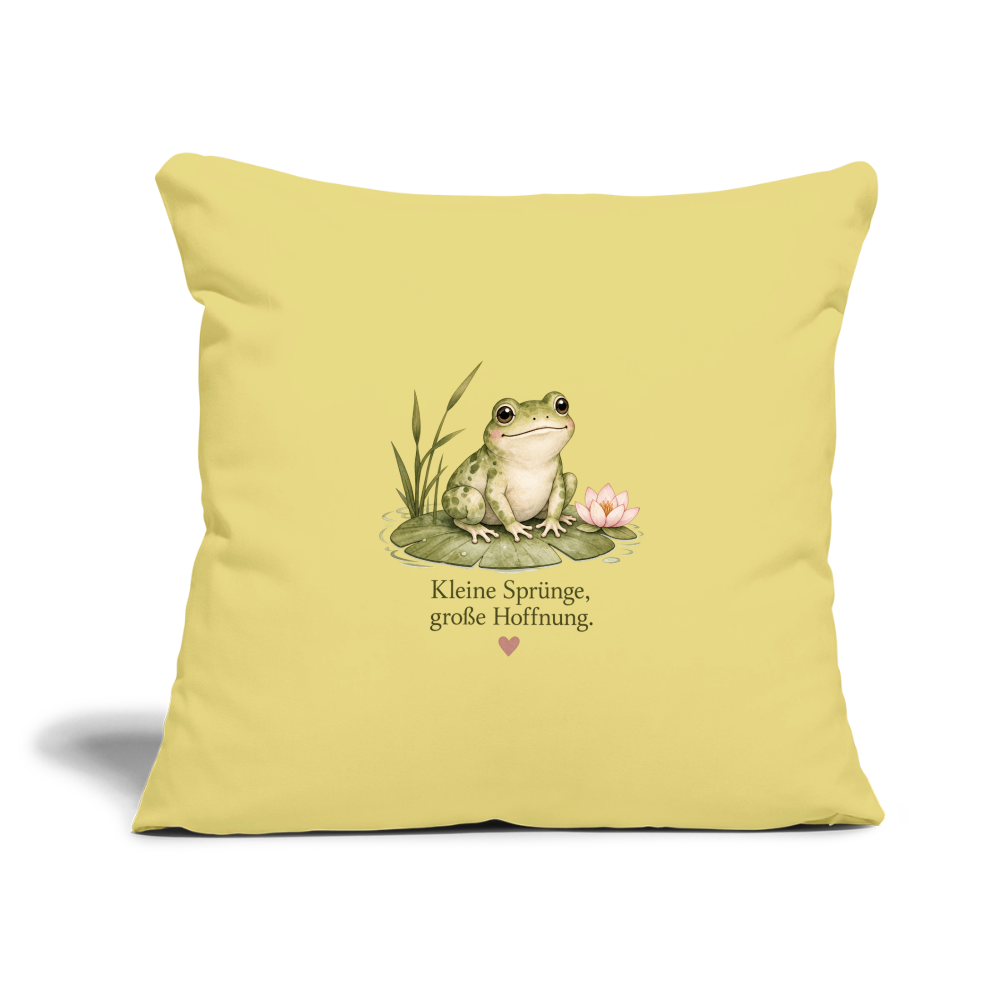 Sofakissen mit Füllung 44 x 44 cm Frosch Kleine Sprünge, große Hoffnung - Hellgelb