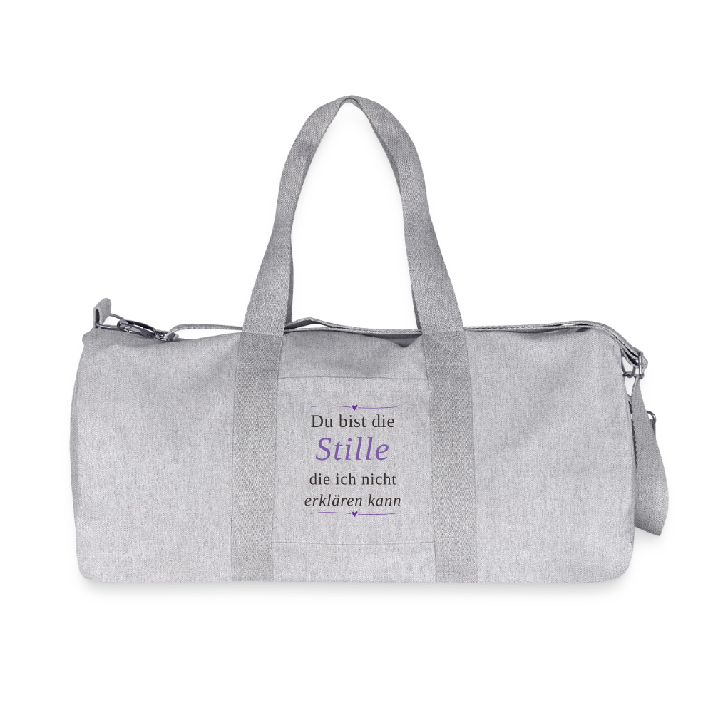Sporttasche Recycelte Canvas – „Du bist die Stille, die ich nicht erklären kann" | Wortmelodie Moments