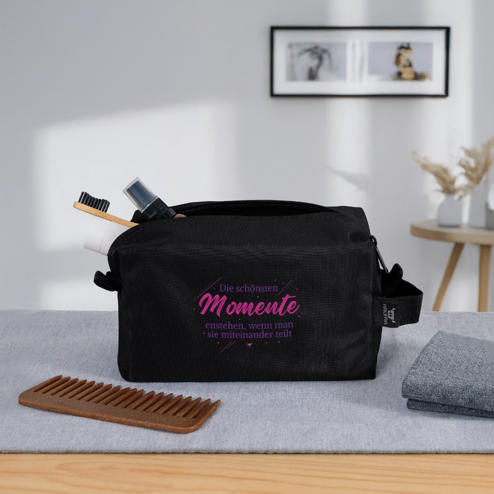 Recycelte Kulturtasche - Schwarz