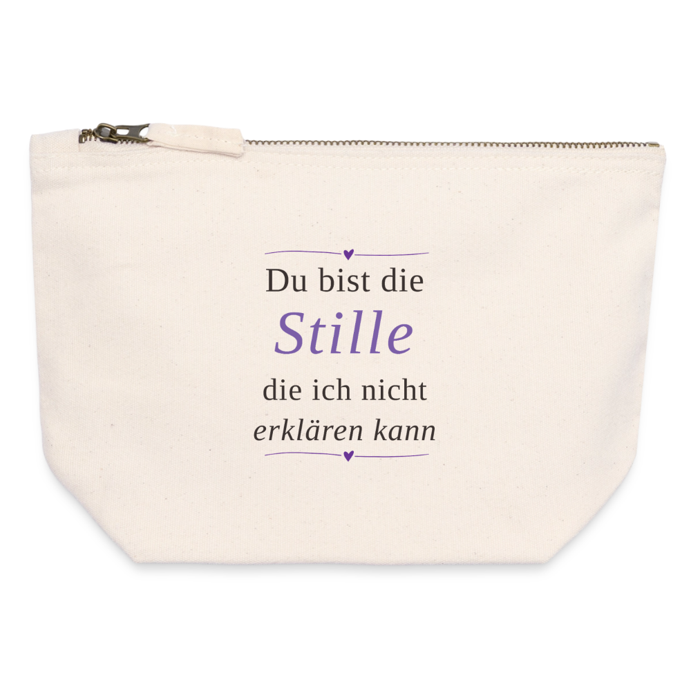 Canvas Reißverschluss-Täschchen 12 × 13 cm – „Du bist die Stille, die ich nicht erklären kann" | Wortmelodie Moments