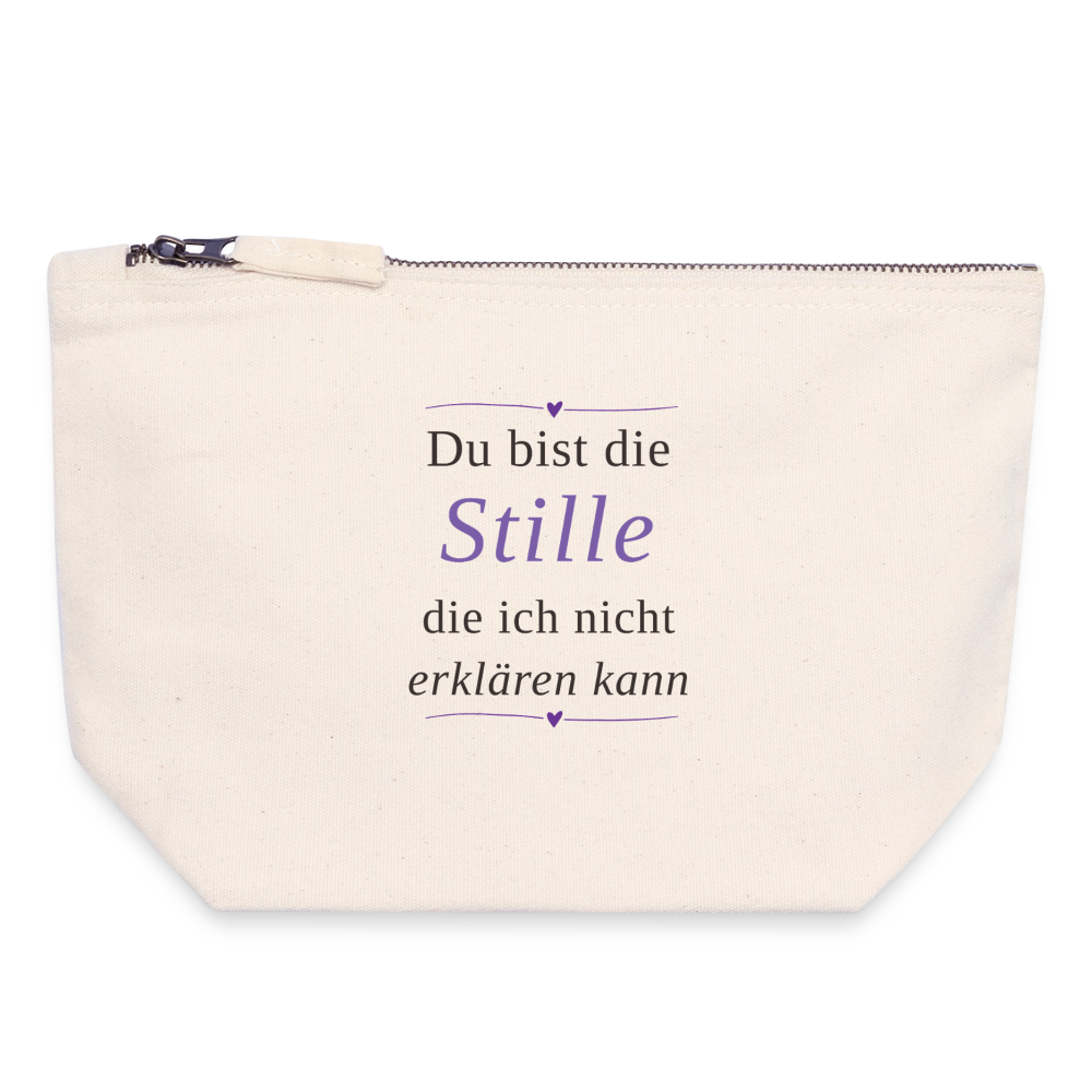 Canvas Reißverschluss-Täschchen 18 × 19 cm – „Du bist die Stille, die ich nicht erklären kann" | Wortmelodie Moments