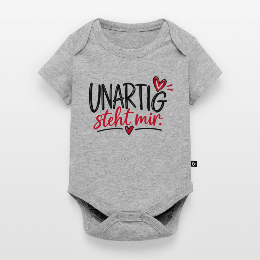 Baby Bio-Kurzarm-Body - Grau meliert