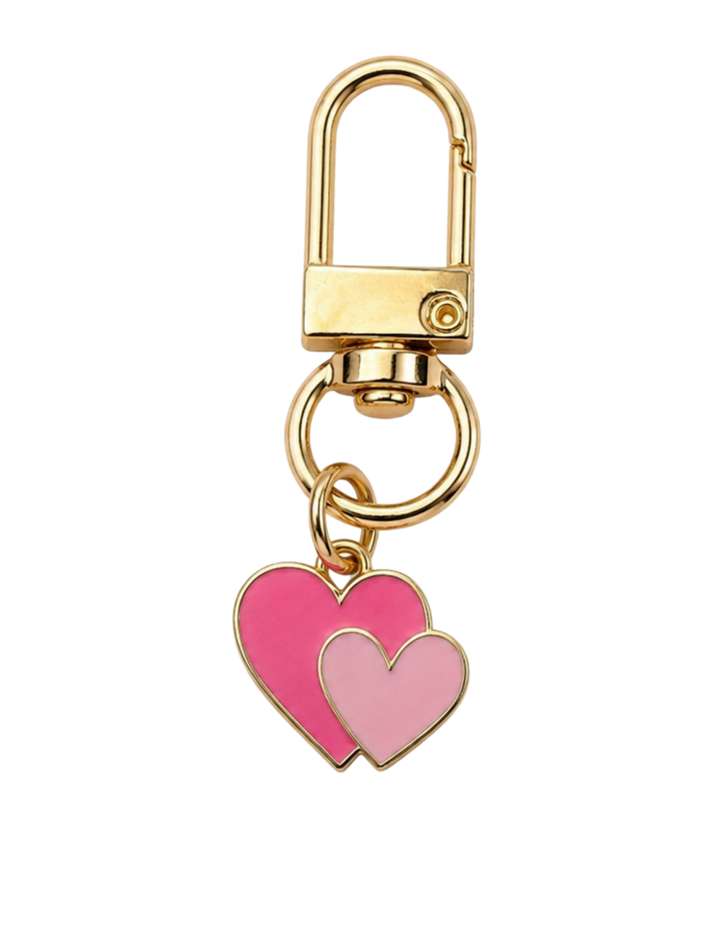 Schlüsselanhänger „Doppelherz“ in Pink und Gold von Wortmelodie Moments
