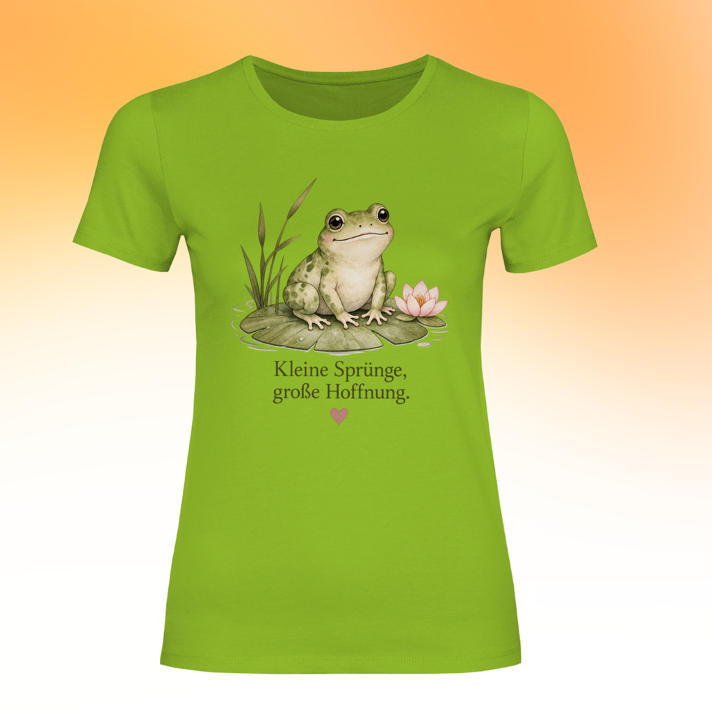 Frosch T-shirt Grün kleine Sprünge