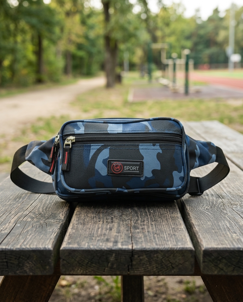 Praktische und Stylische Camouflage Gürteltasche Blau – Freiheit und Komfort für Dein Abenteuer