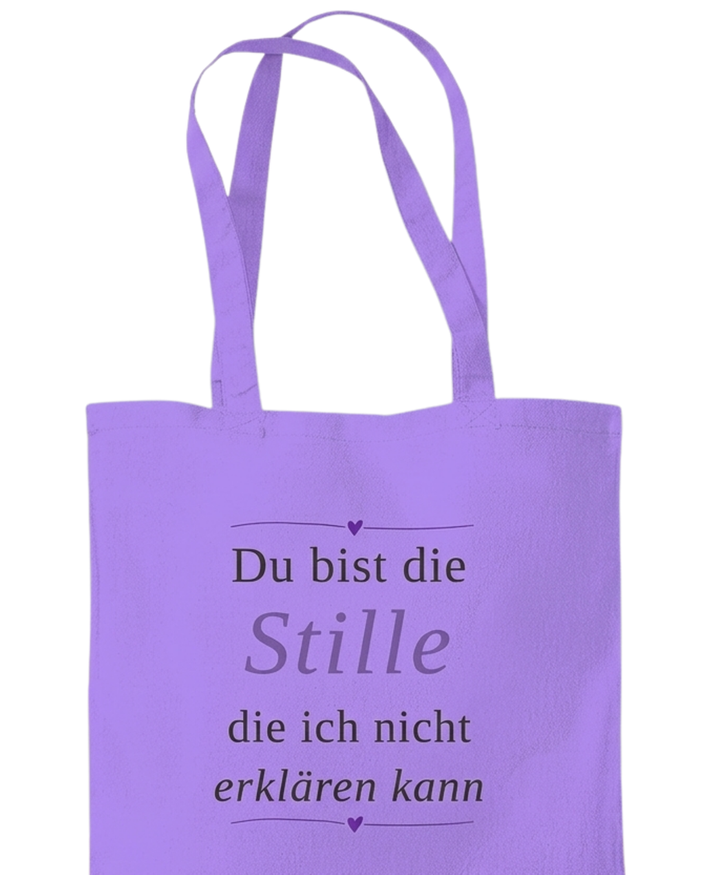 Detailansicht des Baumwoll-Stoffes und des emotionalen Motivs auf der Tragetasche von Wortmelodie Moments