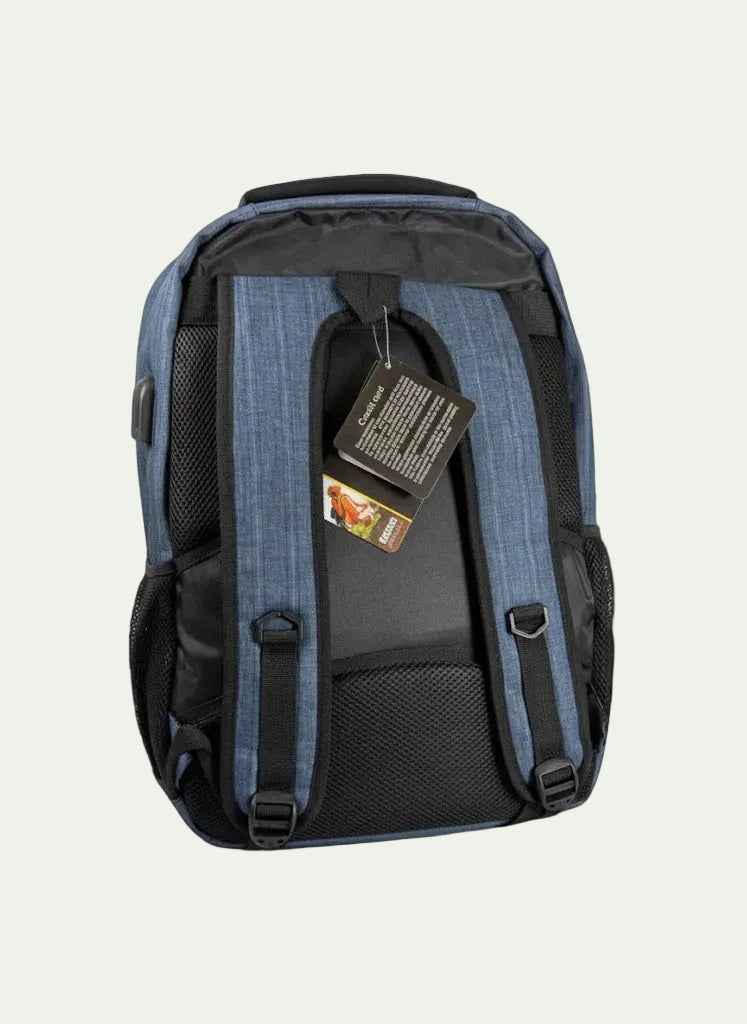 Allrounder-Rucksack Blau Meliert – Vielseitiger Daypack mit ergonomischem Rücken | Wortmelodie Moments